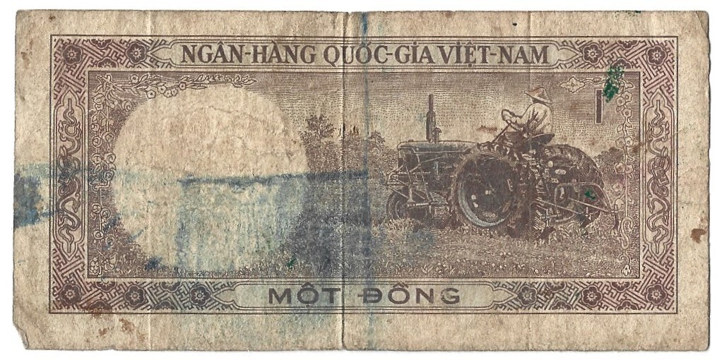SOUTH VIETNAM (ND) 1964 1 DONG BANKNOTE – P15a – FREE SHIPPING