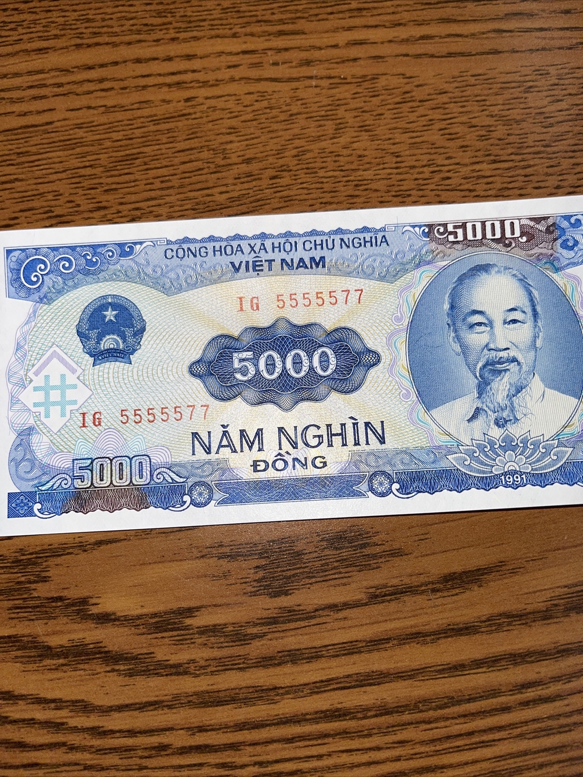 Vietnam 5000 Dong C 4pcs, 1991, P-108, UNC Binary Cool Seri
