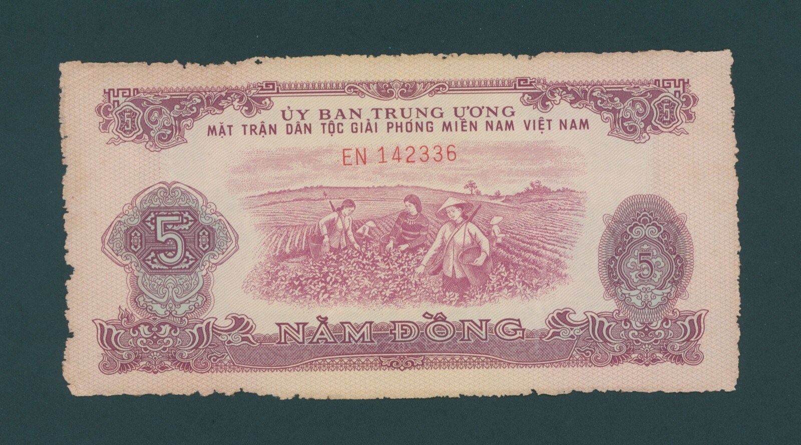 SOUTH VIET NAM 5 DONG ( 1968 ) PICK # R6 XF.