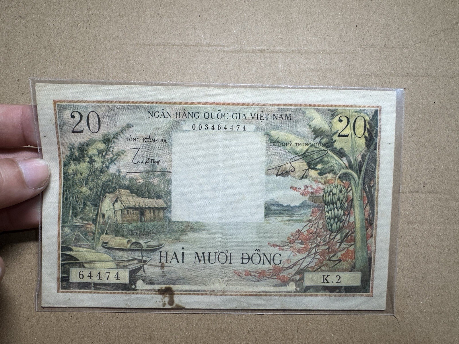 South Viet Nam Banknotes 20 Dong 1956 P-4a XF_LDP Shop.