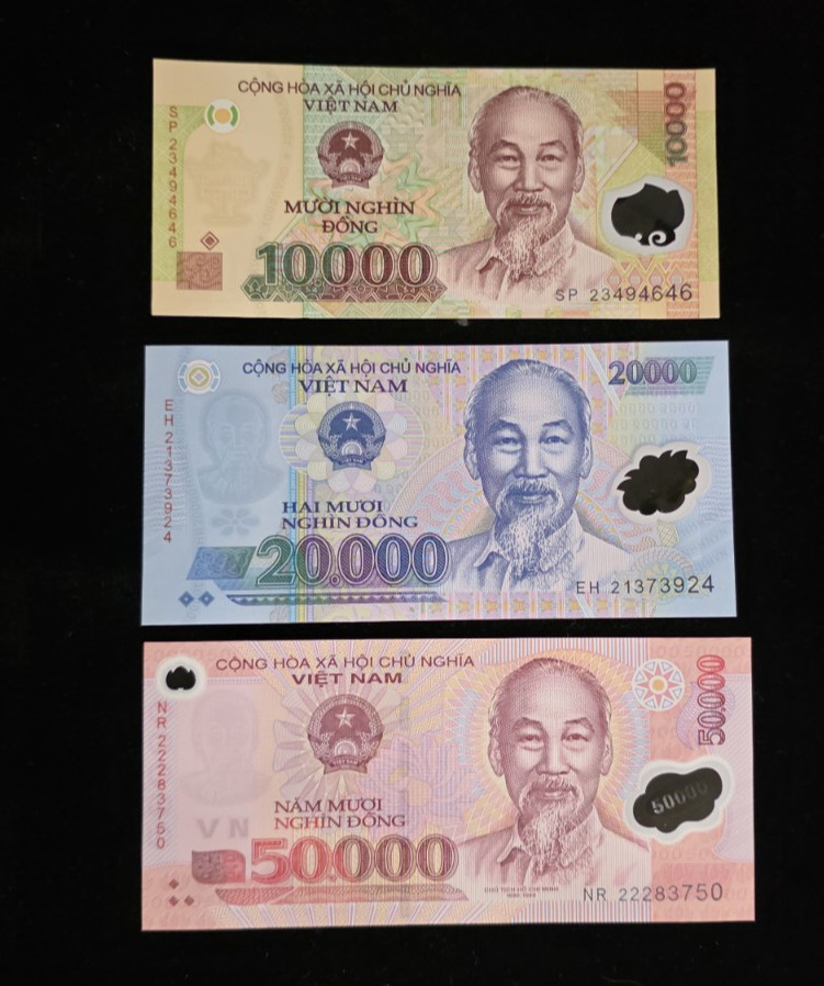 3 VIETNAM banknotes- 1 x 10000, 20000 & 50000 Dong / Uncirculated