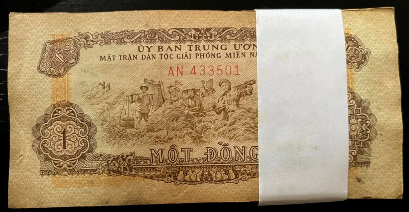 Vietnam South 1 DONG P-R4 1963 x 50 Pcs Lot AUNC Currency Vietnamese WAR NOTE