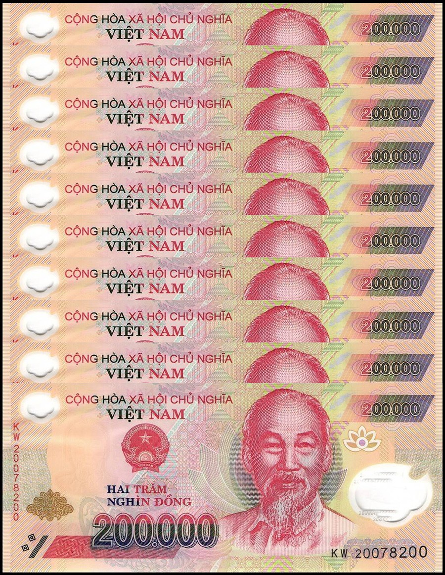 Vietnam 200000 Dong, 2020, P-123k, UNC, Polymer X 10 PCS