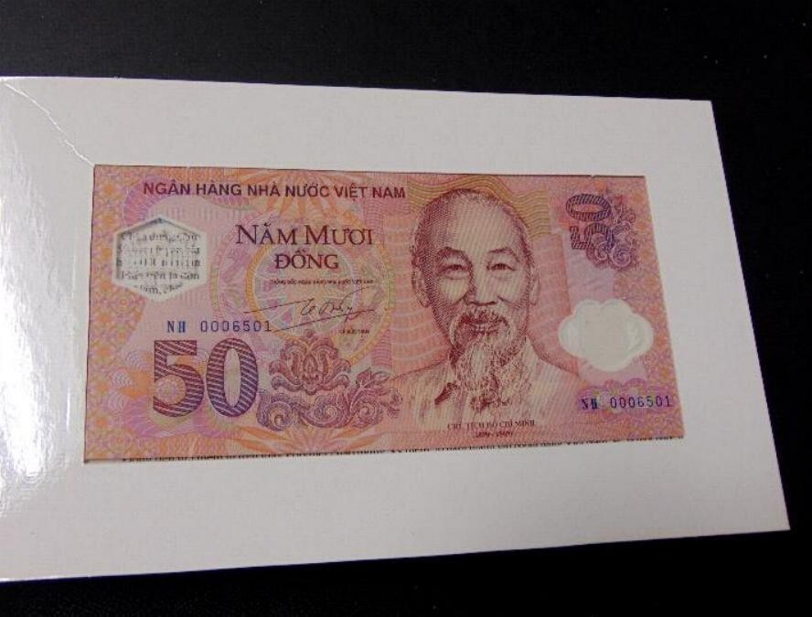 Vietnam Commemorative 50 Dong Banknote 2001 UNC W/Folder