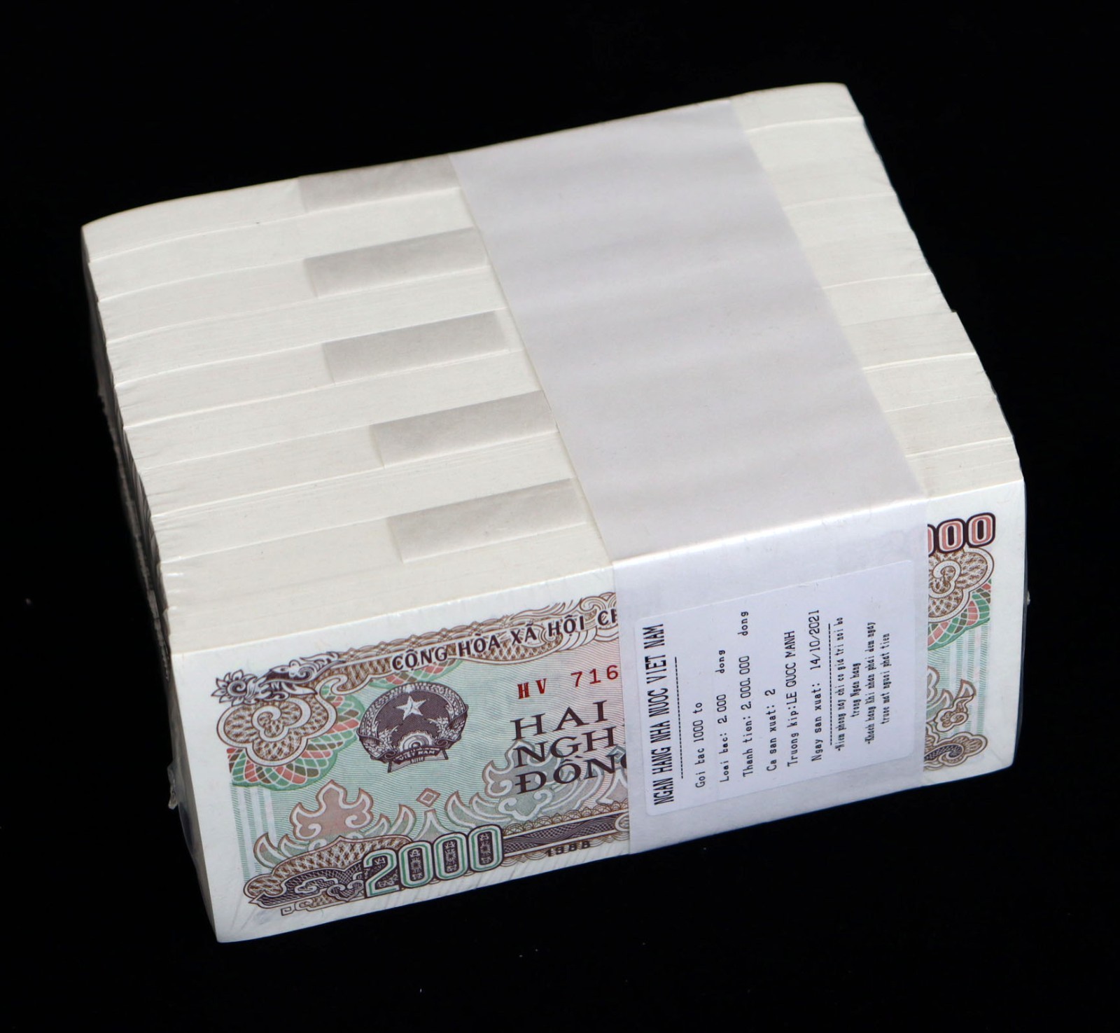 1000pcs Vietnam 2000 Dong Banknote 1988 World Paper Money UNC Free Shipping