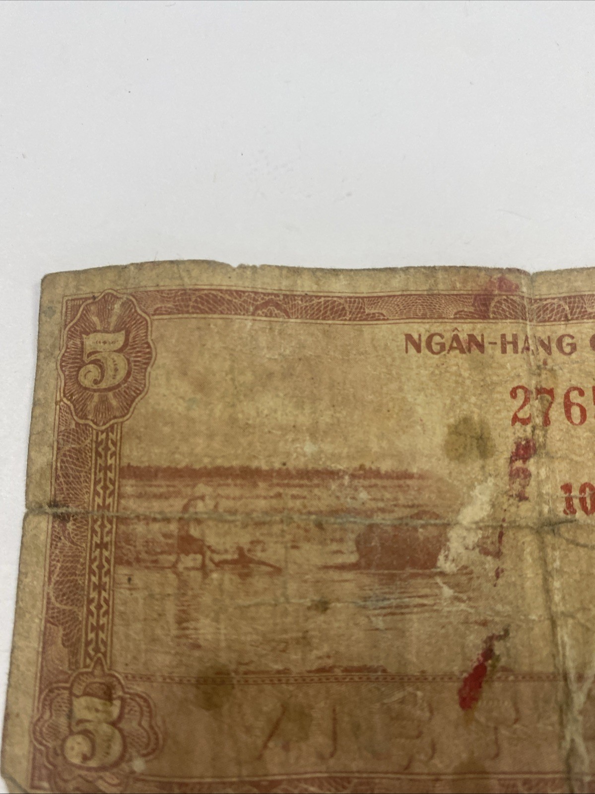 1955 South VietNam 5 Dong 10-B – Vietnamese Banknote World Paper Money Currency