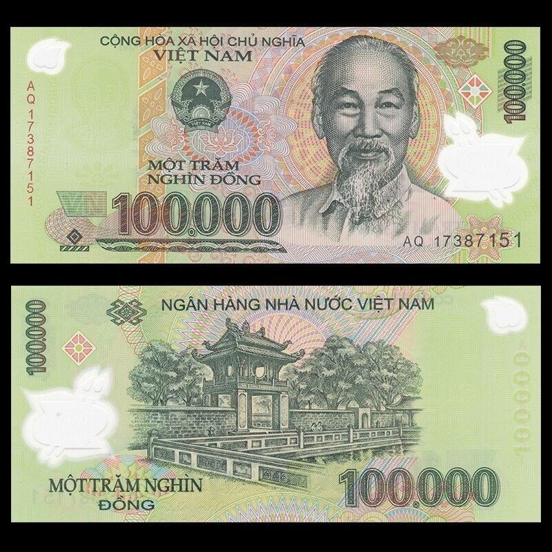 Vietnam Banknotes 10000 to 500000 Dong 10K-500K Uncirculated UNC Set of 6
