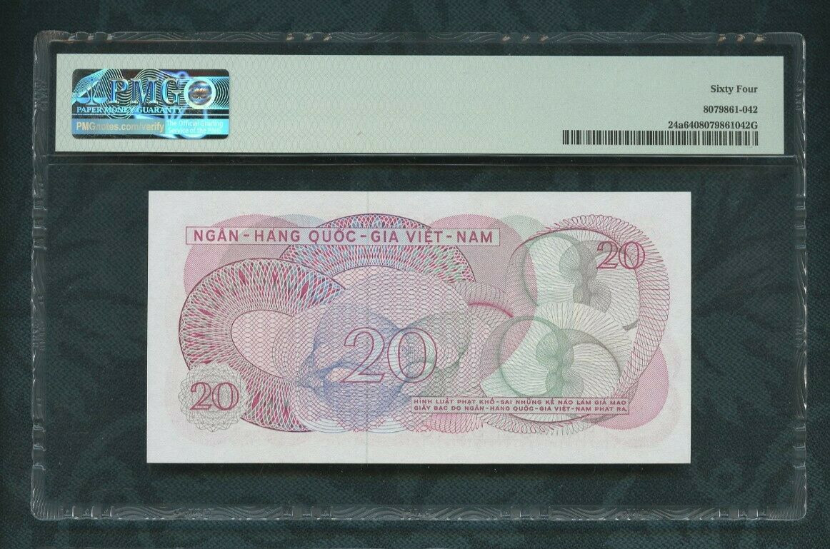 ND (1969) Viet Nam – South, National Bank 20 dong Pick# 24a PMG 64