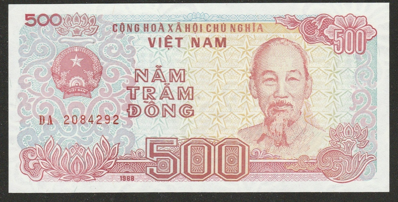 1988 (89) VIETNAM 500 DONG NOTE UNC