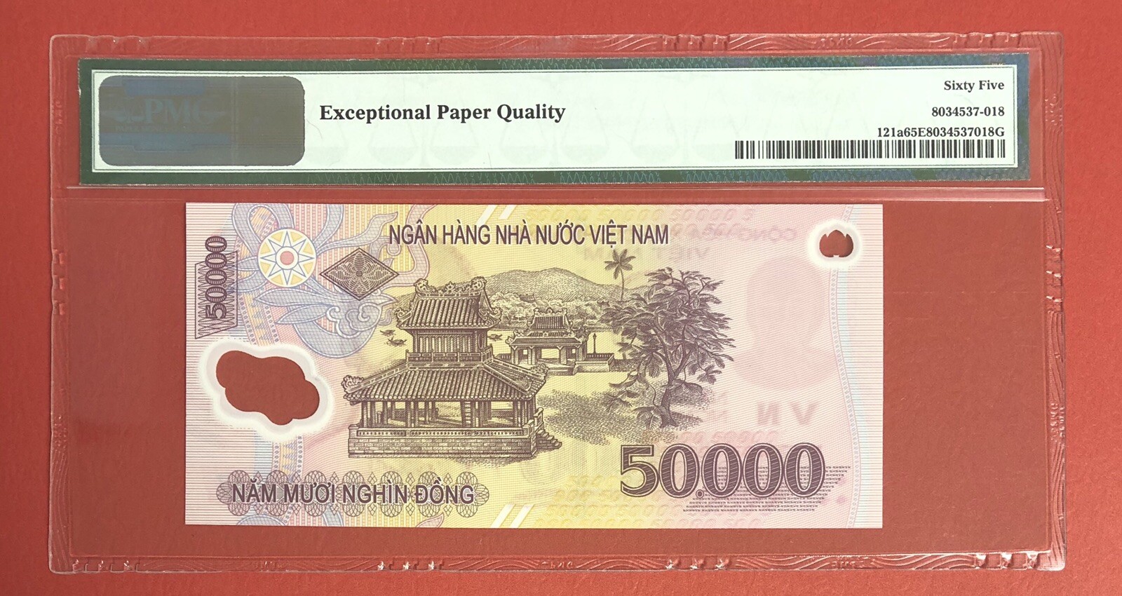 Viet Nam 50,000 Dong 2003 “Fist Issue“ Pick# 121a PMG: 65 EPQ GEM UNC. (#PL499)