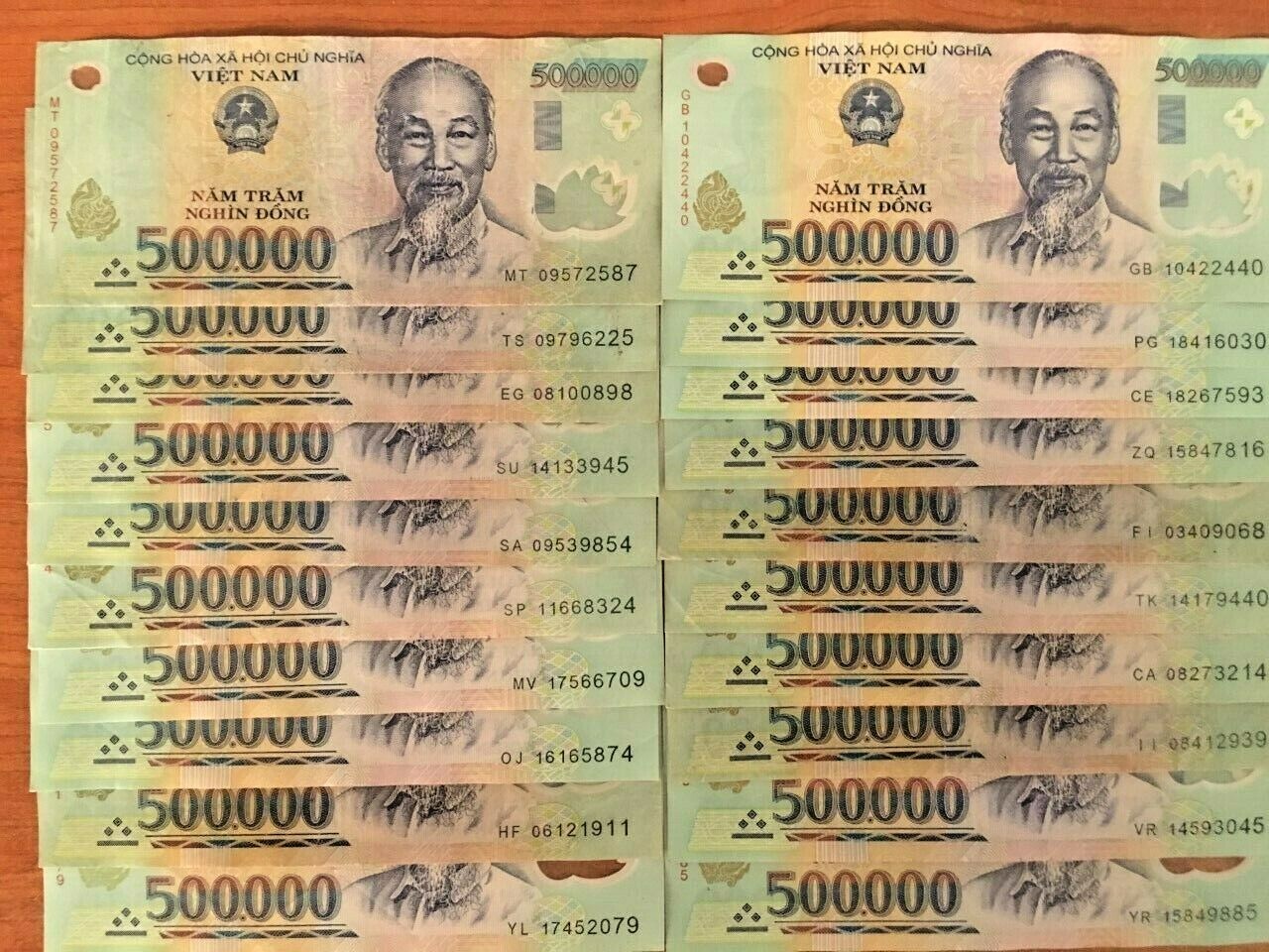 Vietnamese Dong 20 Million ( 500000 x 40 Pieces ) Vietnam 500,000 Currency # 1
