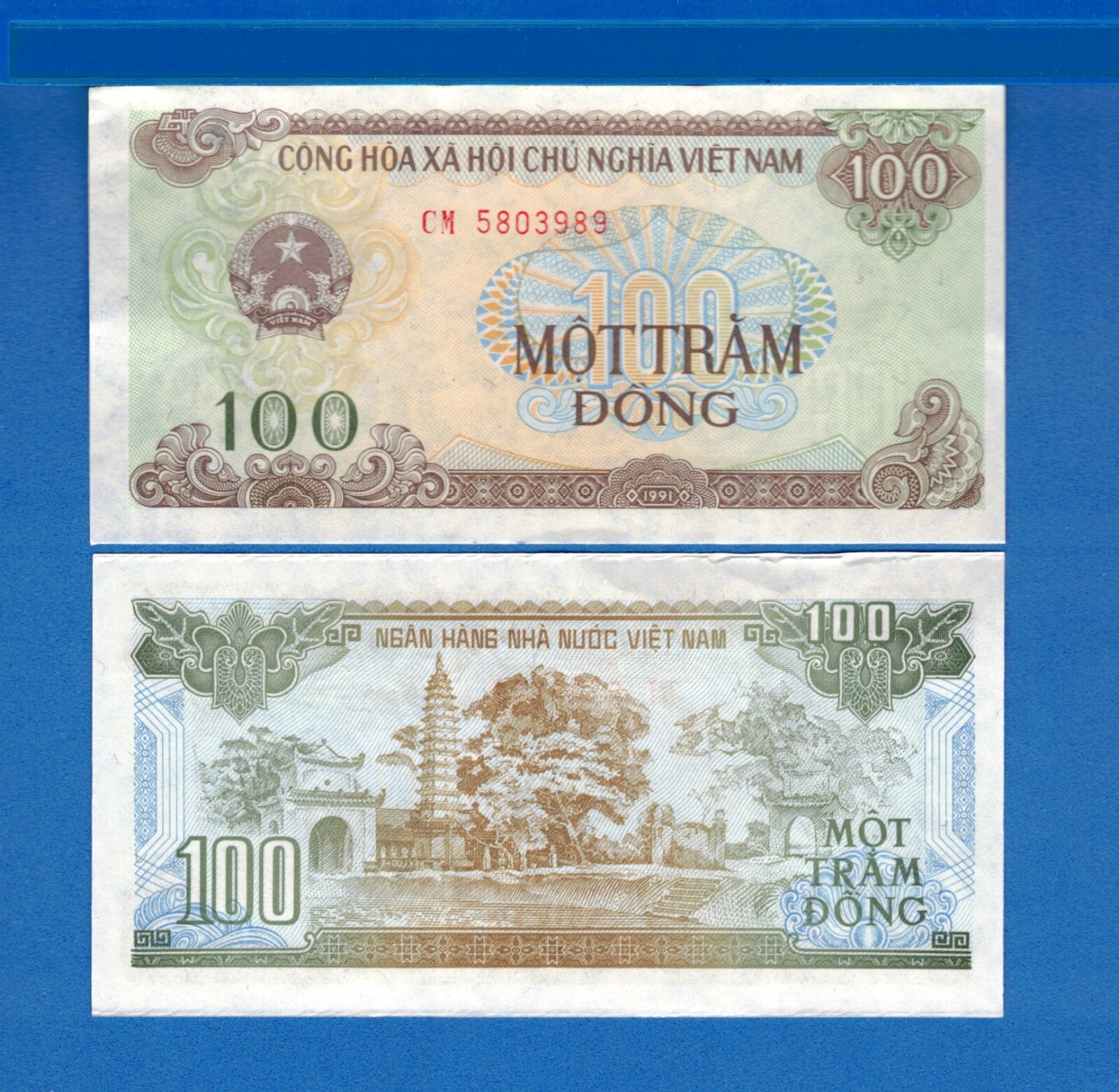 Viet Nam P-105 100 Dong Year 1992 Uncirculated Banknote