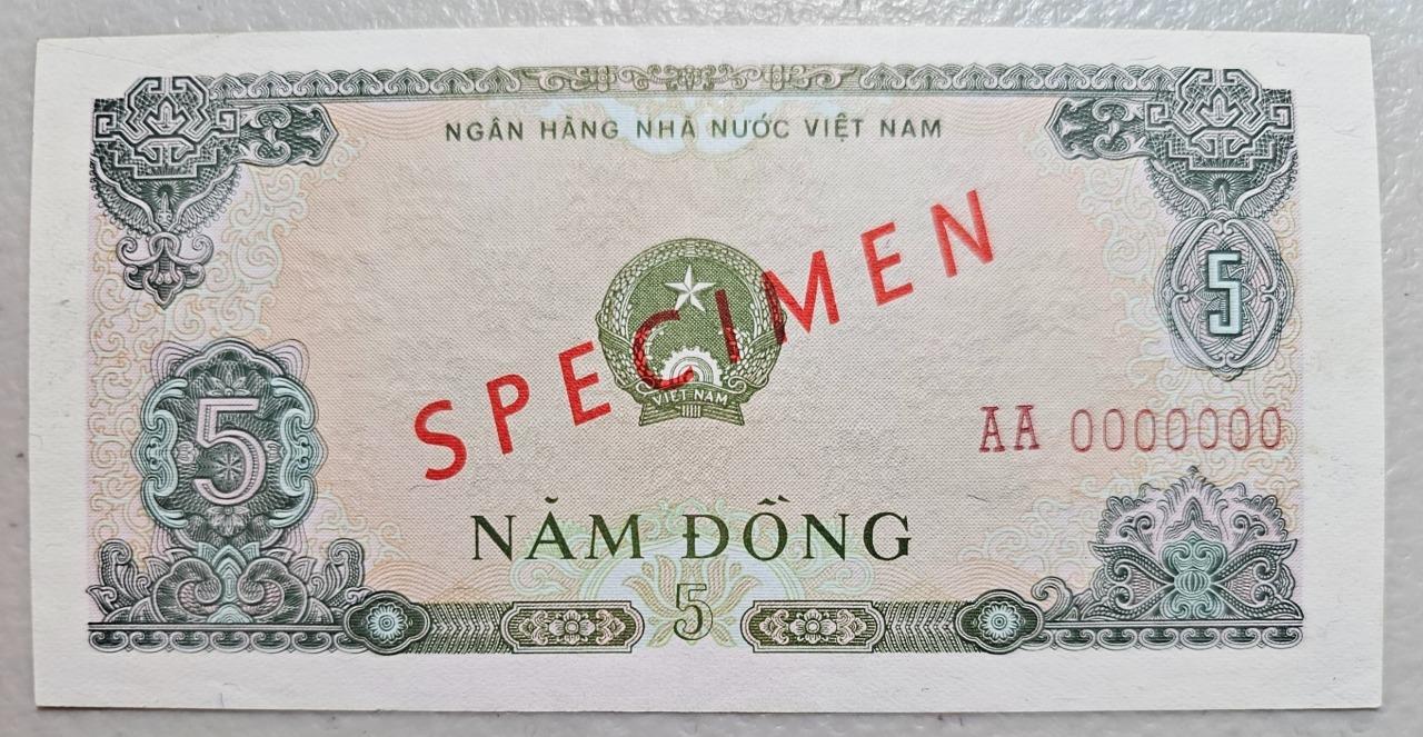 Vietnam 5 Dong 1976 Specimen AU