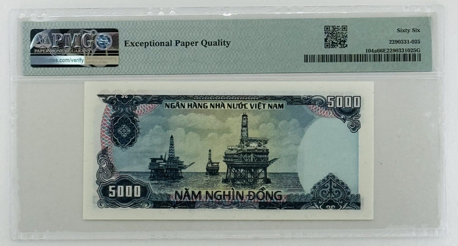 Vietnam 5000 Dong 1987 Pick# 104a PMG: 66 EPQ GEM UNC. #PL2391