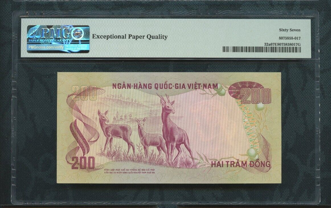 ND (1972) Viet Nam – South, National Bank 200 dong Pick# 32a PMG 67 EPQ