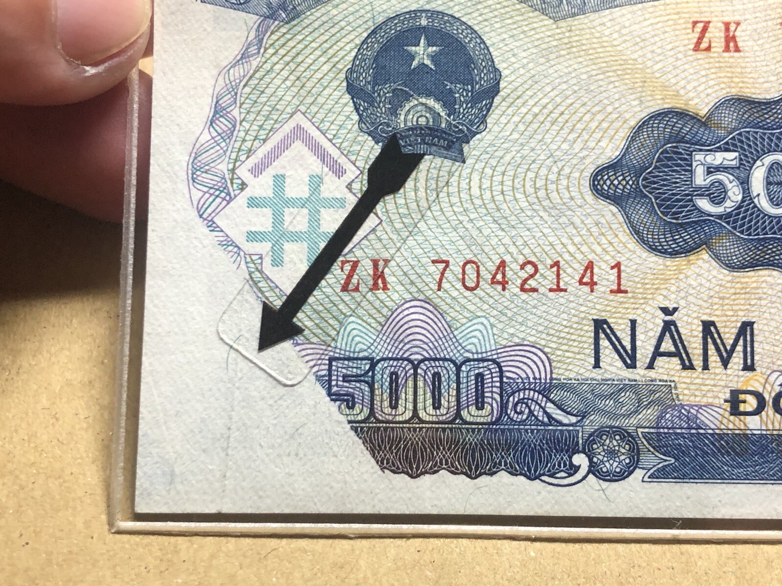 Error Printing 5000 Dong 1991 Original Vintage Rare_LDP Shop.
