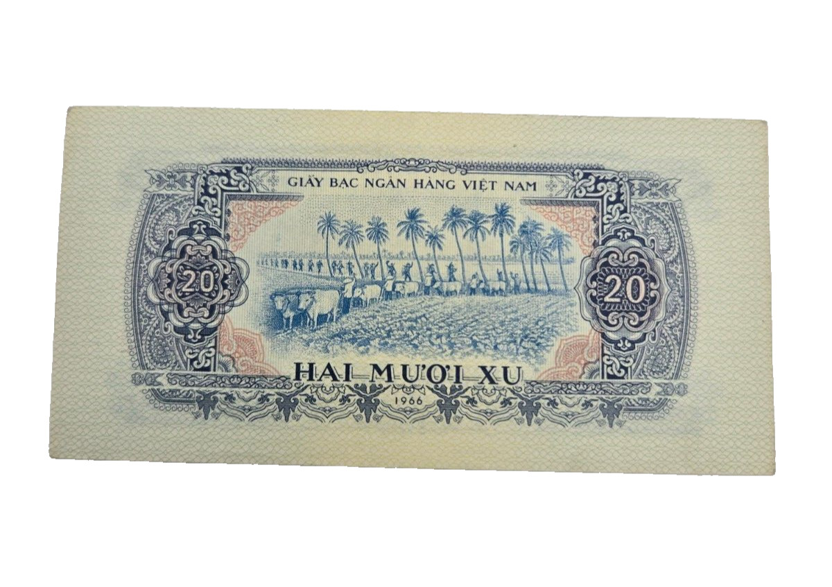 1966 HAI MUOI XU VIETNAM 20 DONG BANKNOTE UNCIRCULATED