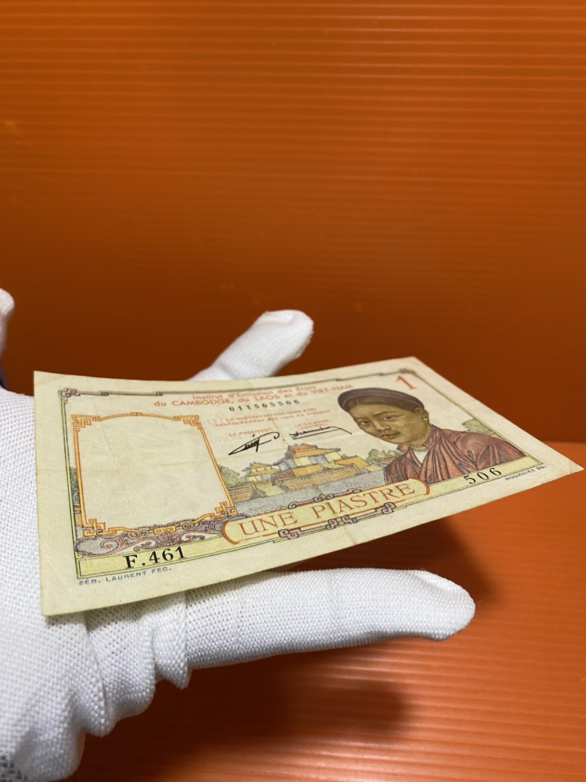 Banque De Indochina Laos Vietnam Cambodia Vintage Banknote Use 1953 FreeShipping