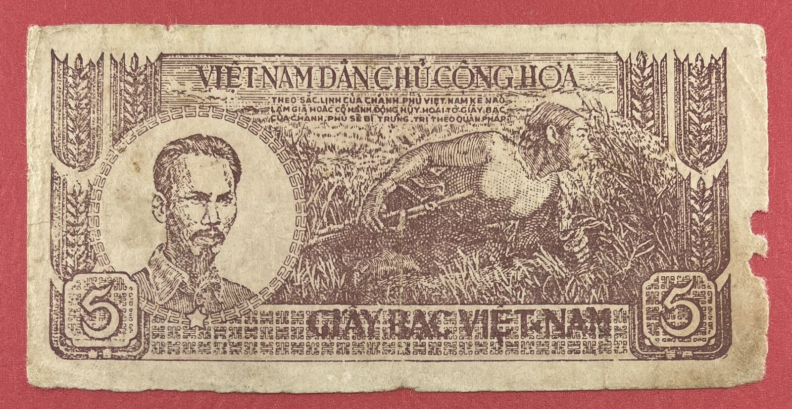 Vietnam 5 Dong 1948 Pick# 17a VF-XF. #PL1863