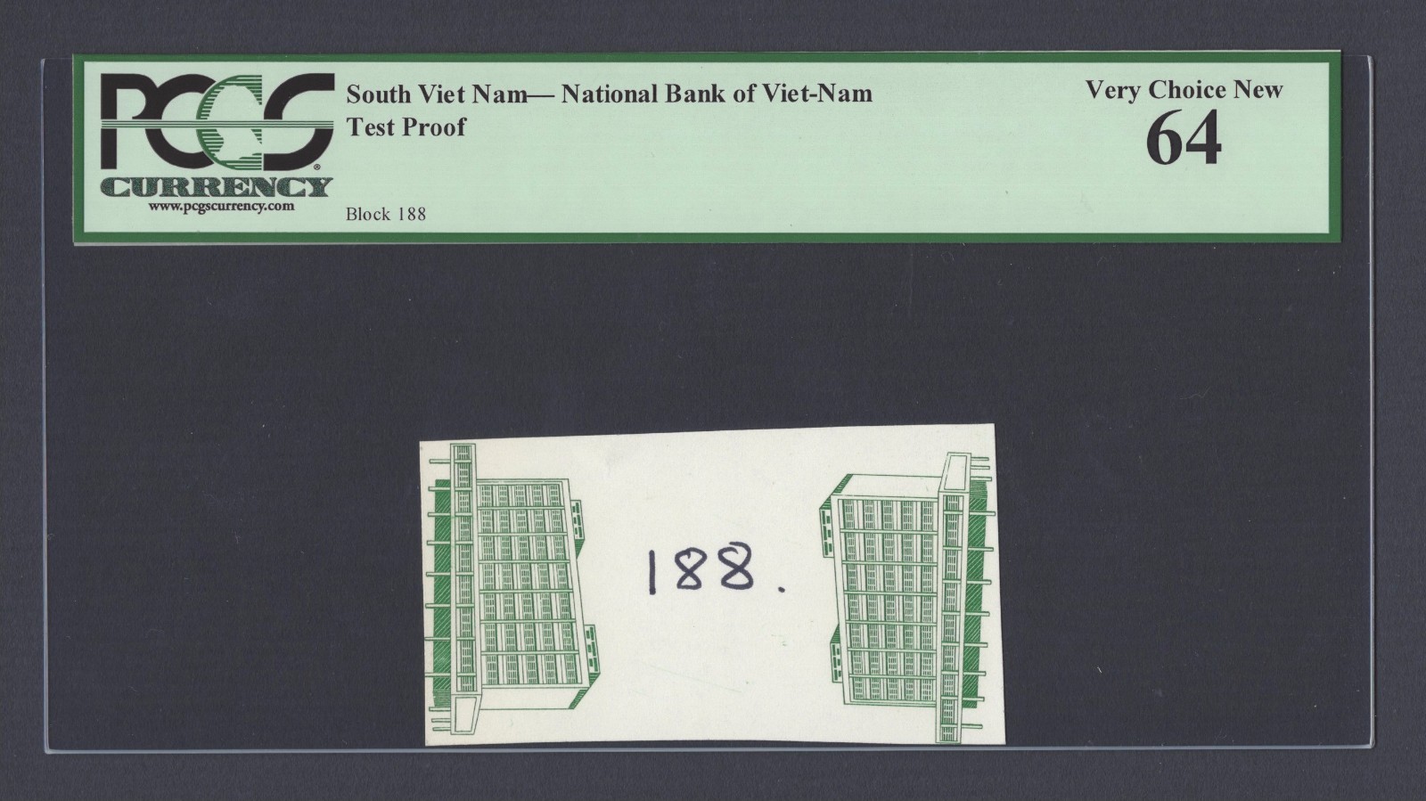 South Vietnam – National Bank of Viet-nam Test Proof Vignette Unciruclated