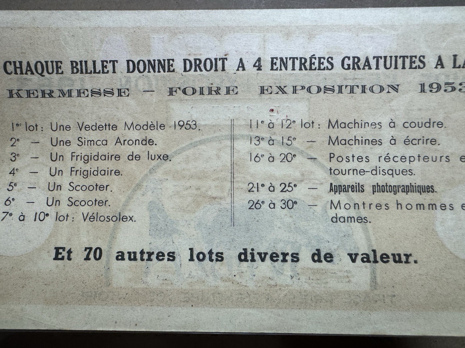 Lottery Tombola Indochine 10 Piastres 1953 Original Vintage Very Rare_LDP Shop.