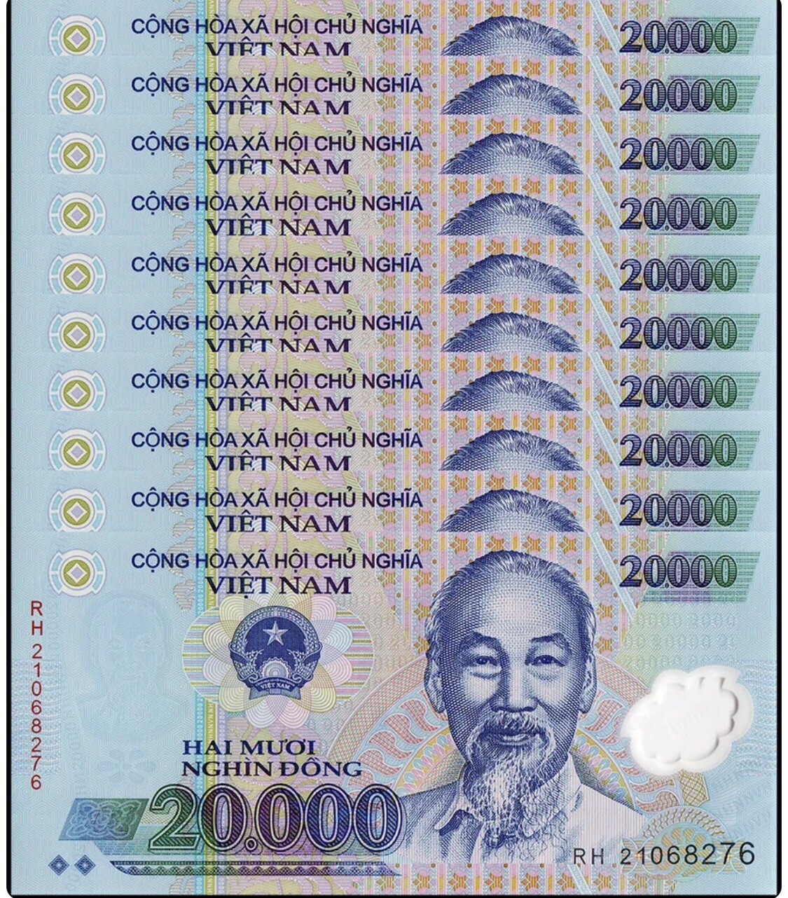 10 x Vietnam 20,000 Dong Banknote, 2021, P-120l, UNC, Polymer USA SELLER