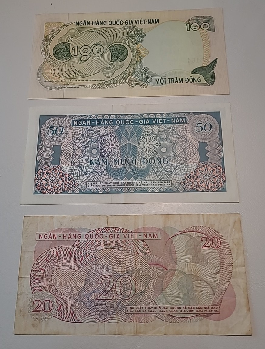 SOUTH VIETNAM 20 50 100 DONG 1969 LOT Circulated bank notes