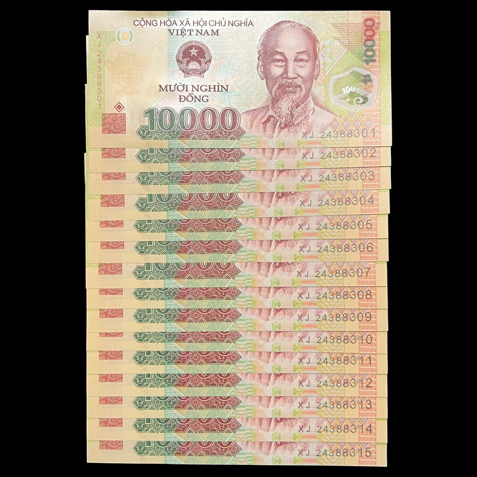 15x Vietnam 10000 Dong Polymer Banknote World Money UNC Currency – 150000 Dong