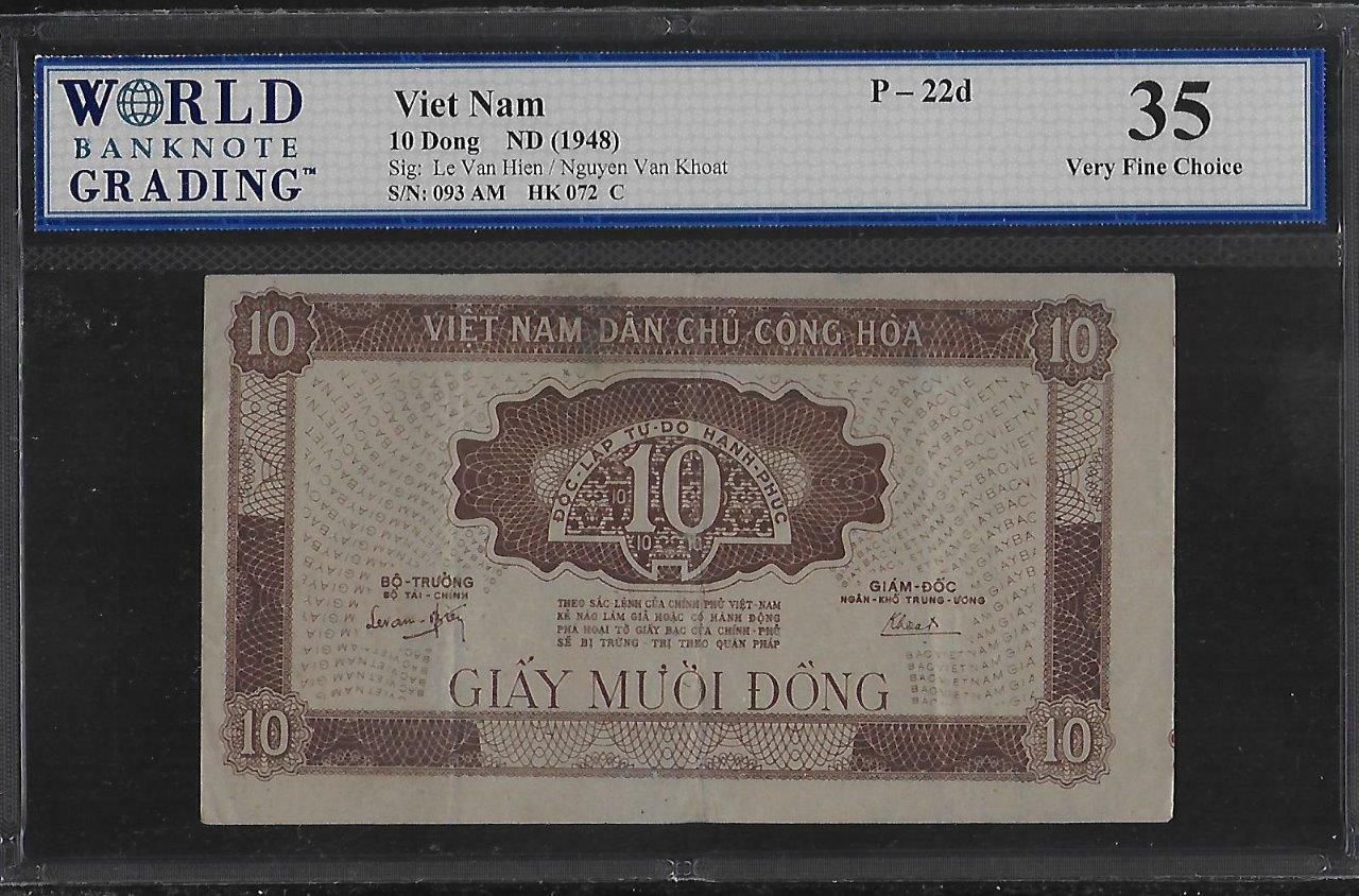 Vietnam P-22d 10 Dong 1948 WBG 35