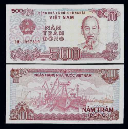 Vietnam 500 DONG P-101A 1988 x 100 Pcs Lot BUNDLE UNC Vietnamese Currency NOTE