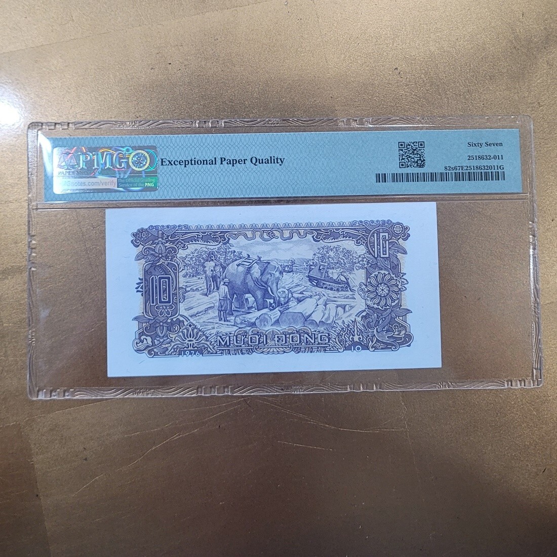 1976 Vietnam 10 Dong Specimen Banknote PMG 67