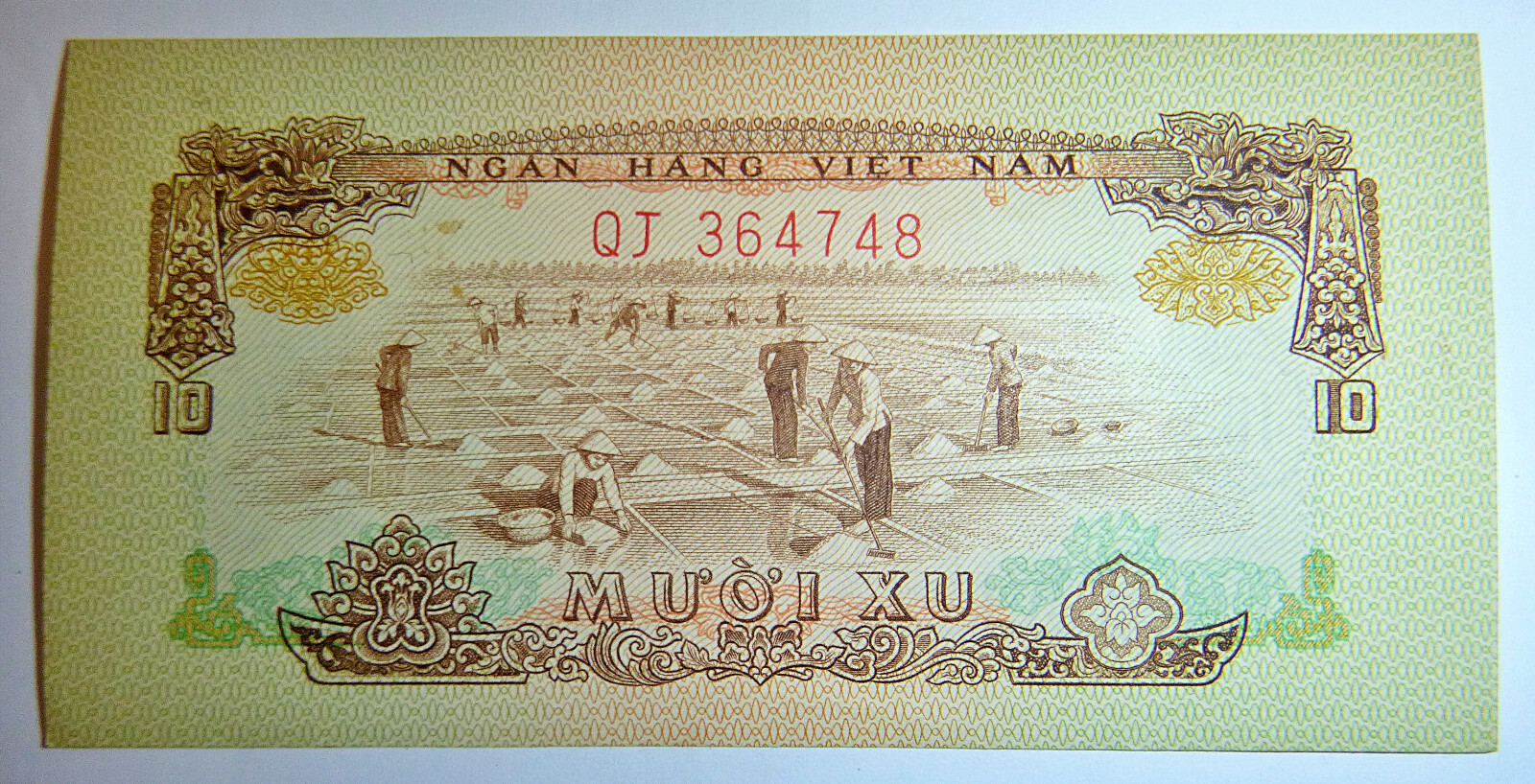 RARE VIET CONG BANK NOTE – 1964 – 10 XU – NLF – VC – Vietnam War – C.229