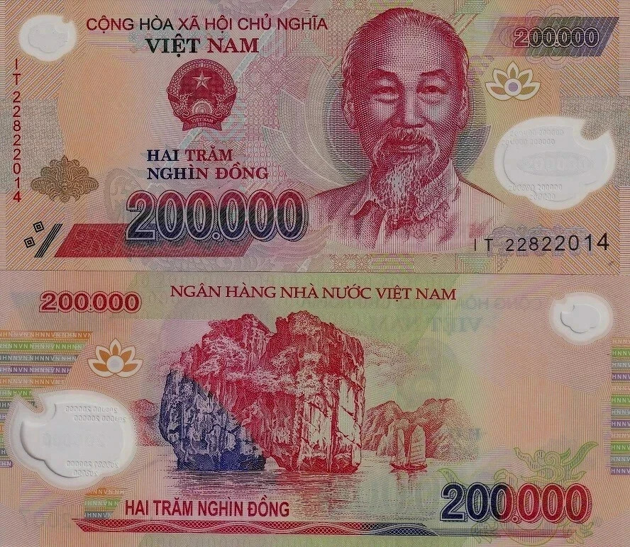VIETNAM 200000 200,000 DONG P-123 2009 POLYMER HCM SHIP UNC Vietnamese VND NOTE