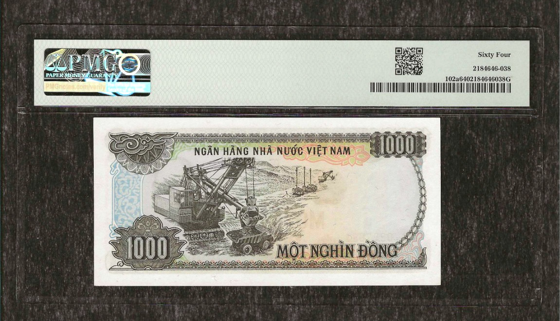 VIETNAM 100 DONG P-102a 1987 x 1 Pcs UNC HCM PMG 64 VIETNAMESE MONEY Rare NOTE