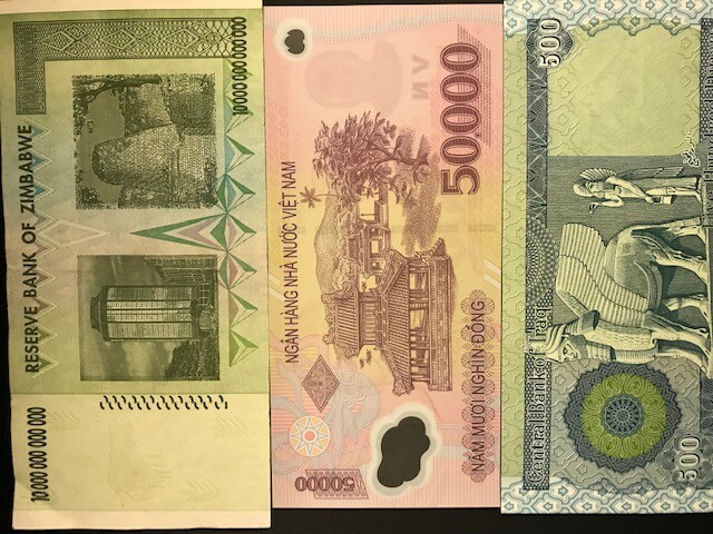 10 Trillion Dollars Zimbabwe + 50,000 Vietnam Dong + 500 Iraq Dinar Fast Ship