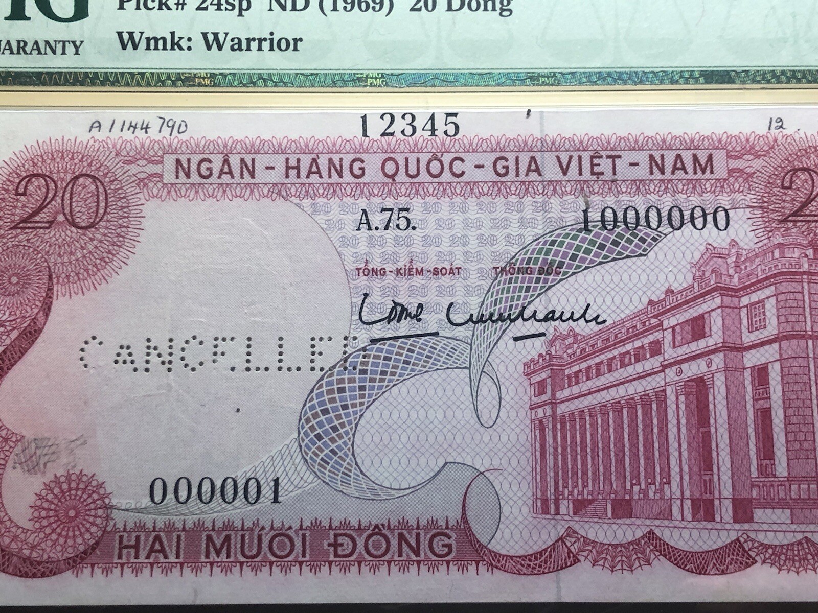 20 Dong Specimen Proof 1969 South Viet Nam PMG-64 Original Vintage_LDP Shop.