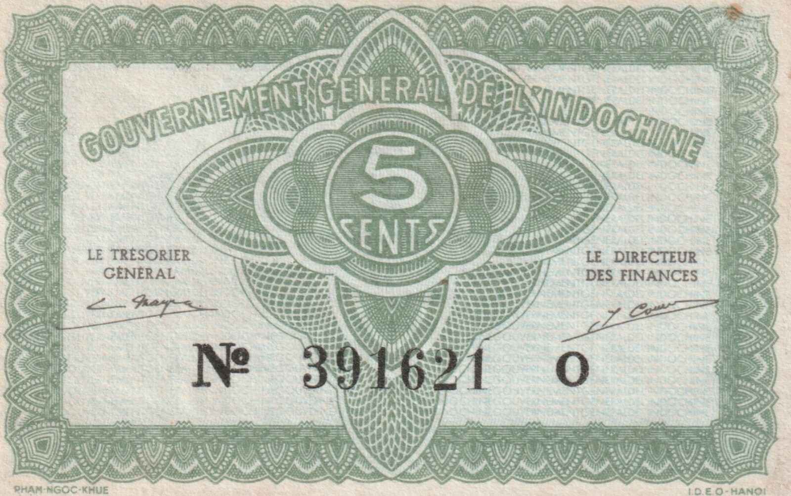 French Indochina 1942 5 Cents Uncirculated Banknote Pick 88a Bargain Bin