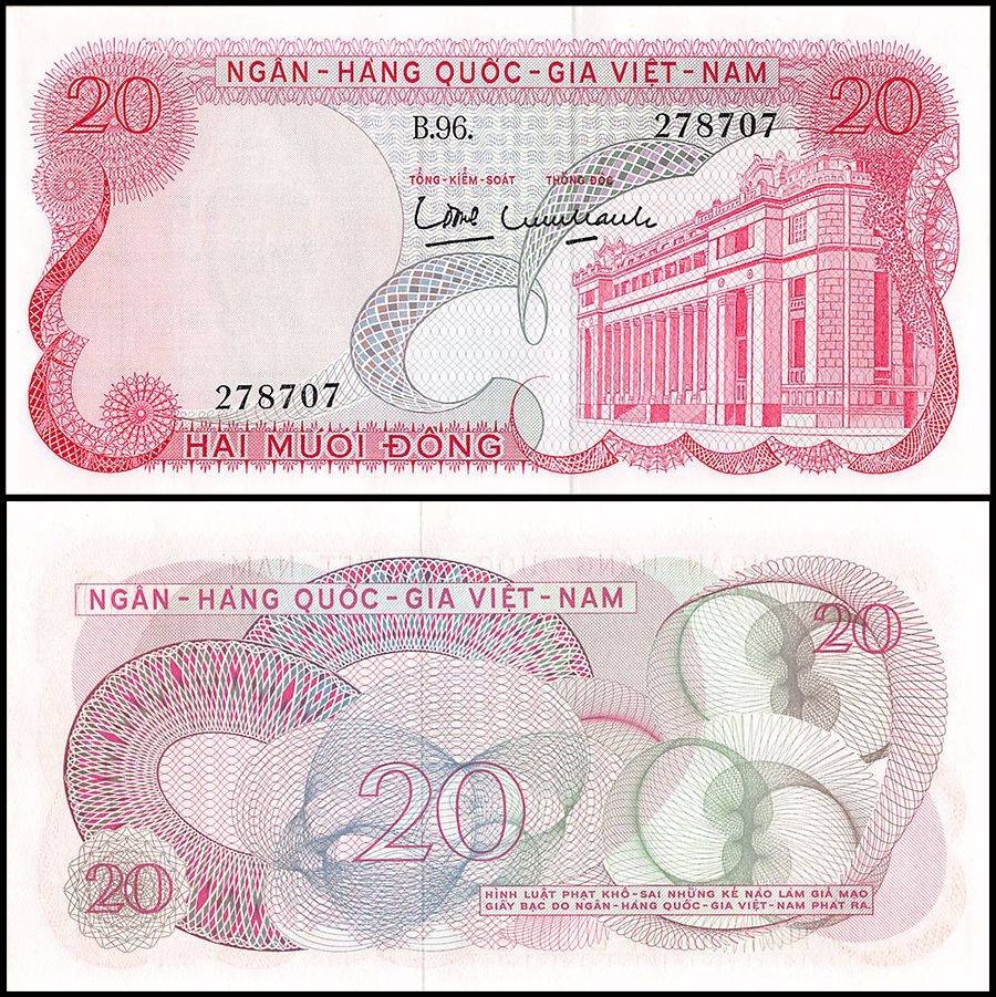 South Vietnam 20 Dong, 1969 ND, P-24, UNC X 10 PCS