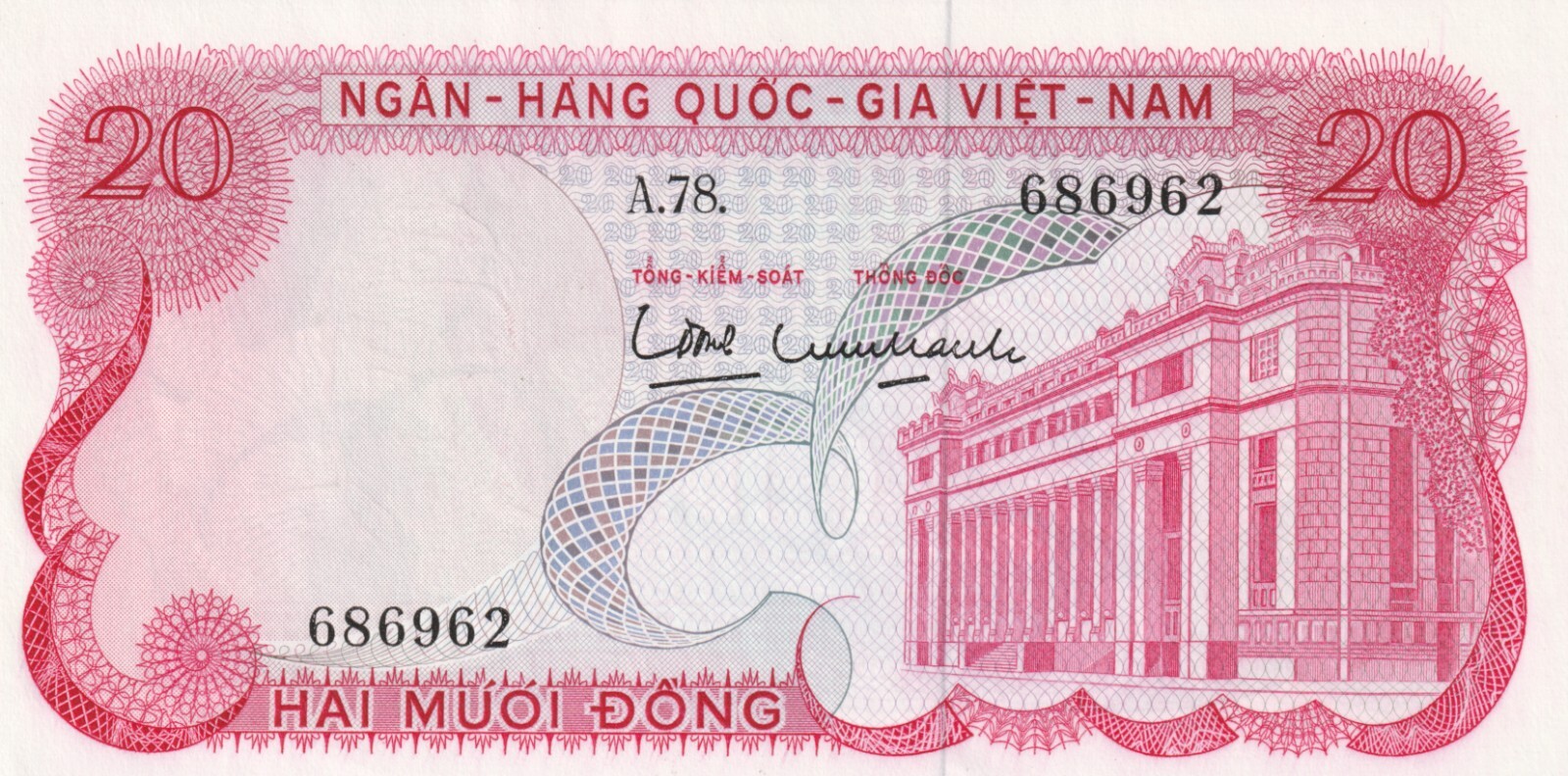 Vietnam 1969 20 Dong Uncirculated Banknote Pick 24a Bargain Bin