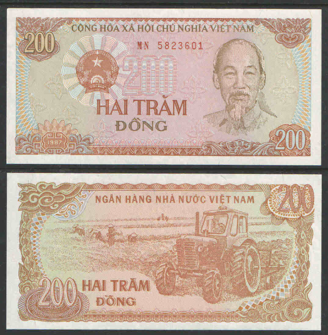 1987 VIET NAM 200 DONG CAT# P100a UNC