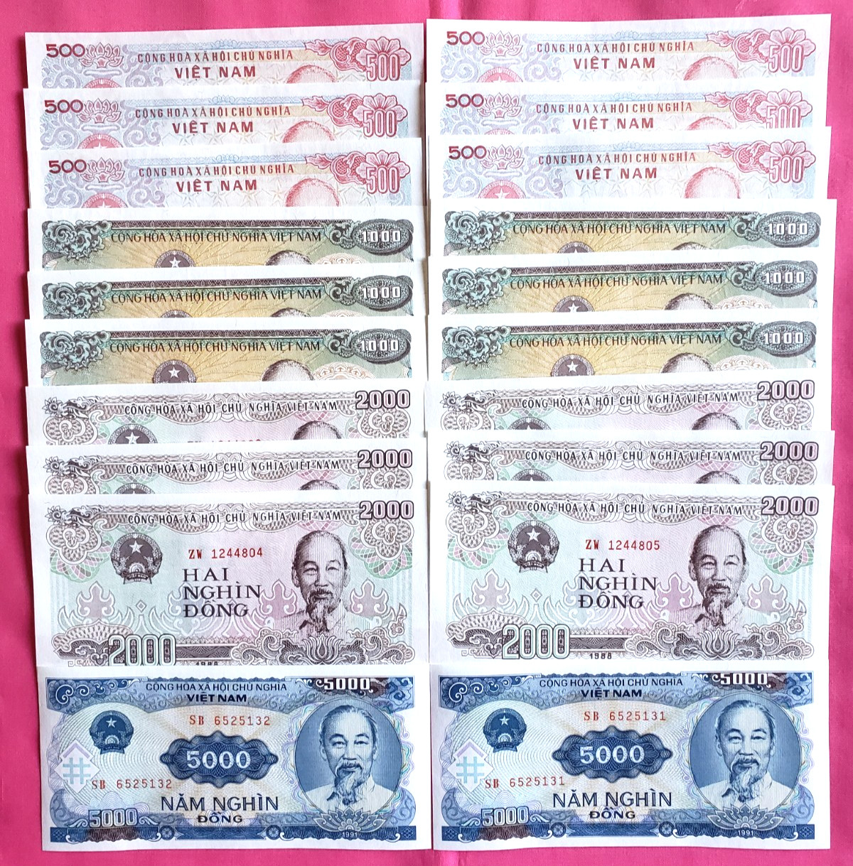 Viet Nam Money Dong 20 PCS Set 4 Denominations Vietnamese Money Dong