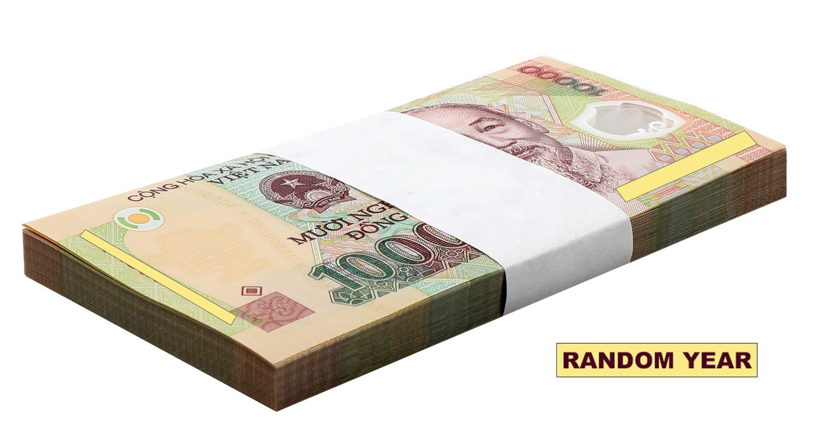 Vietnam 10000 Dong, Random Year, P-119, UNC, Polymer X 100 PCS Bundle