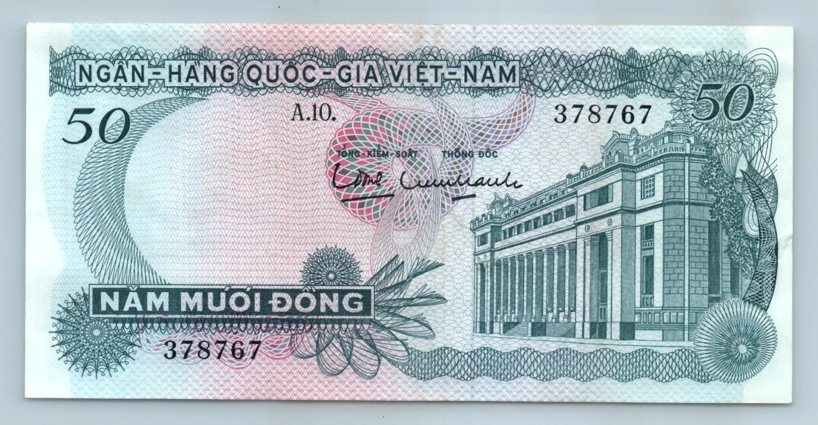 1969 Vietnam 50 Dong Note Saigon 378767
