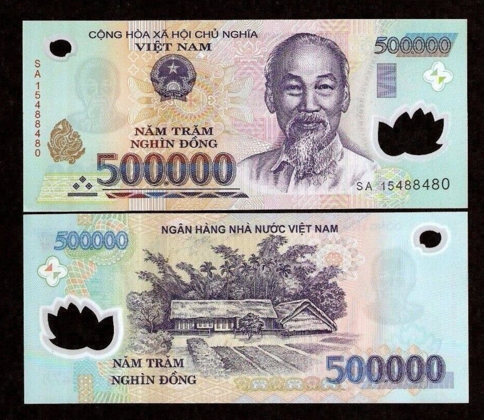 Vietnam 500000 DONG P-124 2015 UNC Half Million POLYMER 500,000 Vietnamese NOTE