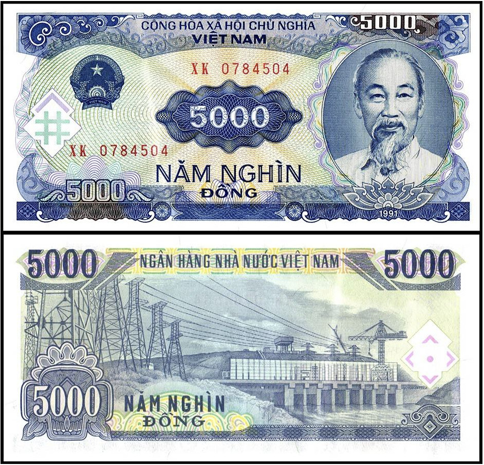 Vietnam (Viet Nam) 5000 Dong Banknote – 1991 – P-108 – Uncirculated