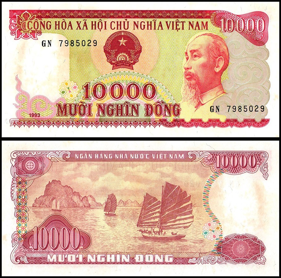 Vietnam 10000 Dong, 1993, P-115, UNC, w/ Stains