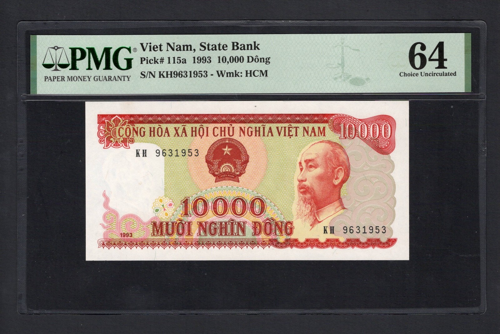 Viet Nam 10000 Dong 1993 P115a Uncirculated Grade 64