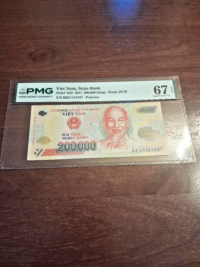 2021 Vienam 200,000 Dong P-123l. PMG 67 EPQ.
