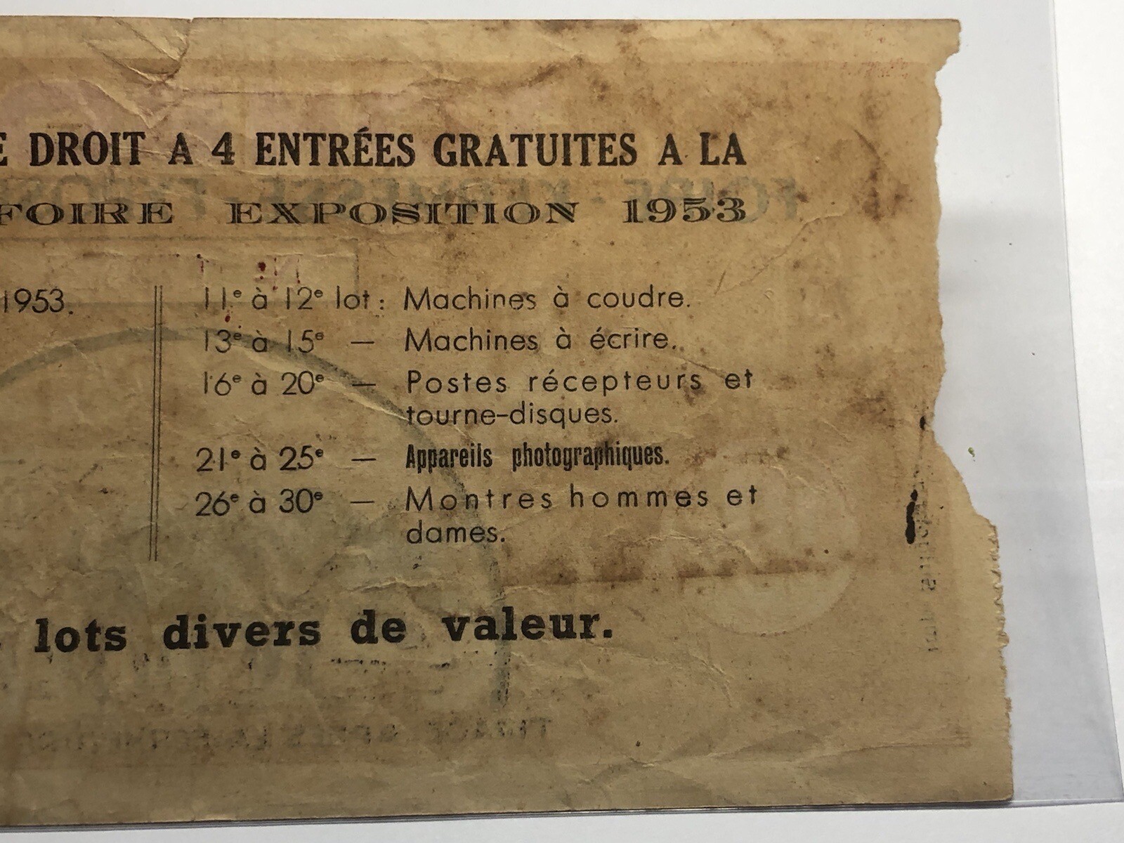 Lottery Tombola Indochine 10 Piastres 1953 Original Vintage Very Rare_LDP Shop.