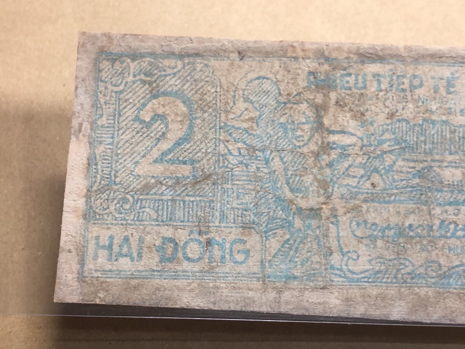 2 Dong Pick Unlished Ben Tre province South Viet Nam Banknotes 1949 Rare_LDP.